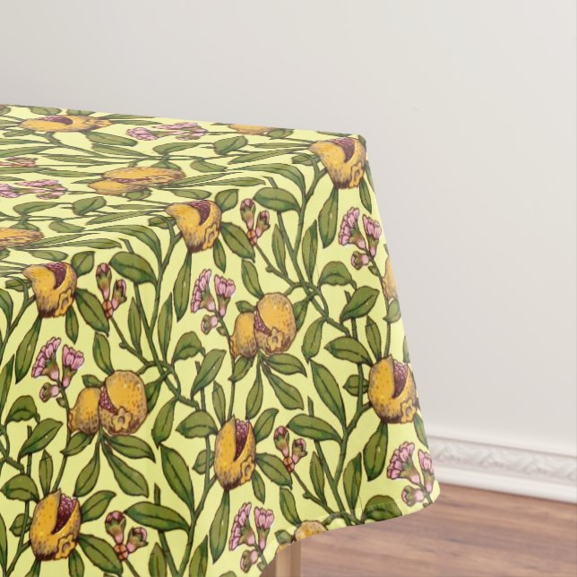 Vintage Victorian Era Pomegranate Pattern Tablecloth (In Situ)
