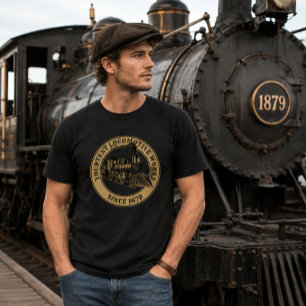 Vintage Victorian Era Steam Locomotive Train T-Shirt