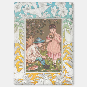 Vintage VIctorian Era Valentine's Day Card, 1876 Magnet