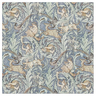 Vintage Victorian Era Wood Notes by Walter Crane Fabric
