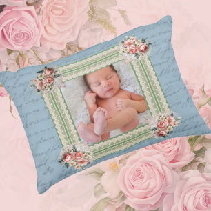 Vintage Victorian Faded Damask Photo Accent Pillow