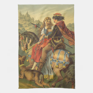 Vintage Victorian Fairy Tale, Brother and Sister Kitchen Towel