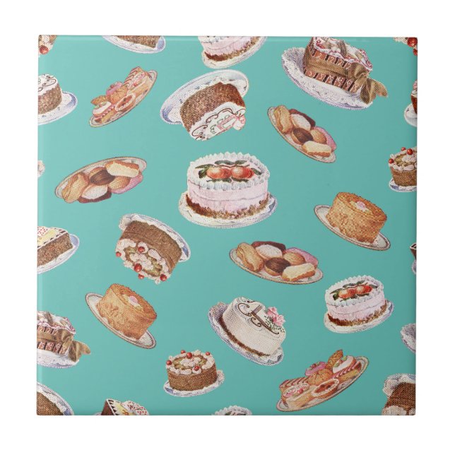 Vintage Victorian Fancy Cakes And Sweets  Tile (Front)