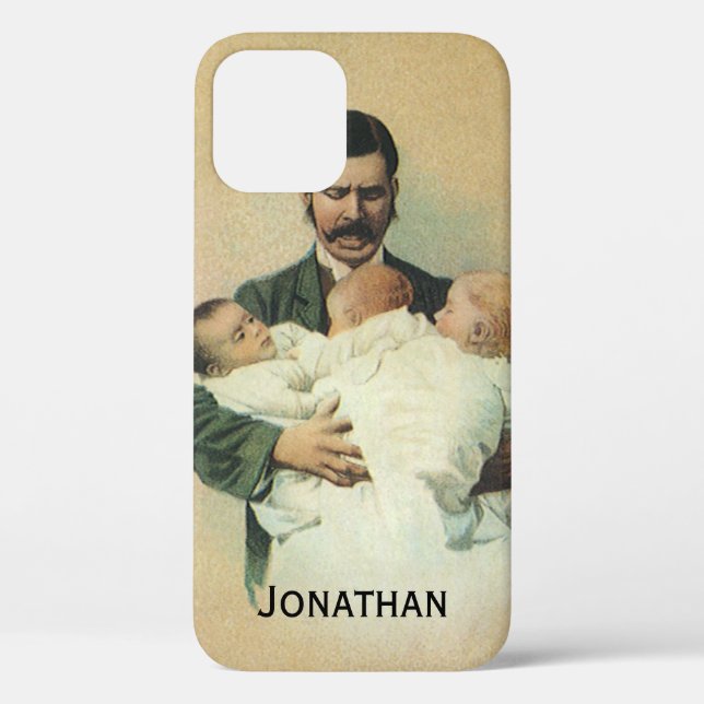 Vintage Victorian Father's Day, It's Triplets! Case-Mate iPhone Case (Back)