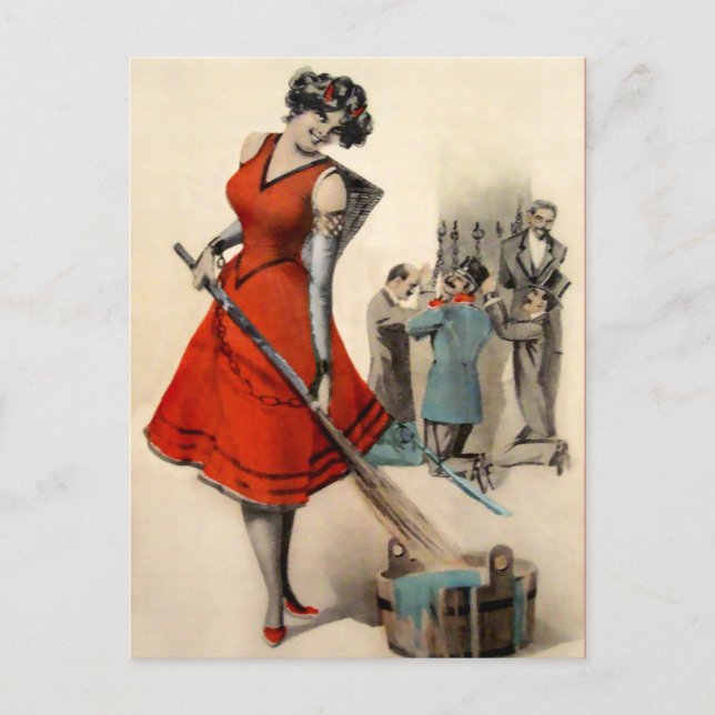 Vintage Victorian Female Krampus Postcard (Front)