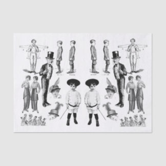 Vintage Victorian Figures Decoupage Collage Tissue Paper