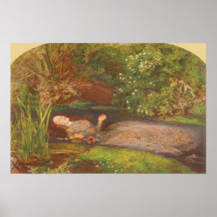 Vintage Victorian Fine Art, Ophelia by Millais Poster