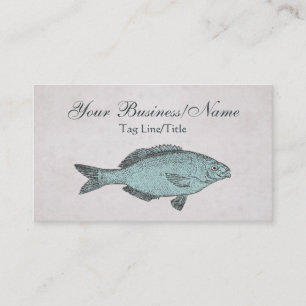 Vintage Victorian Fish Business Card