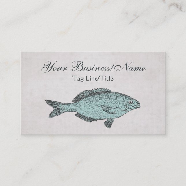 Vintage Victorian Fish Business Card (Front)