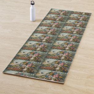 Vintage Victorian Floral & Fruit Still Life Art Yoga Mat