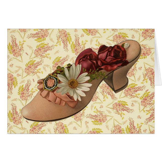 Vintage Victorian Floral Shoe (Front Horizontal)