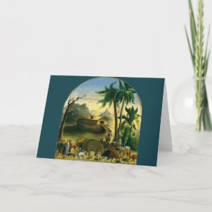 Vintage Victorian Folk Art, Noah's Ark by Hidley Card