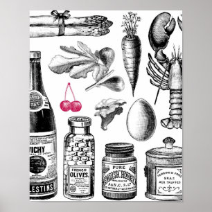 Vintage Victorian Foodie Poster