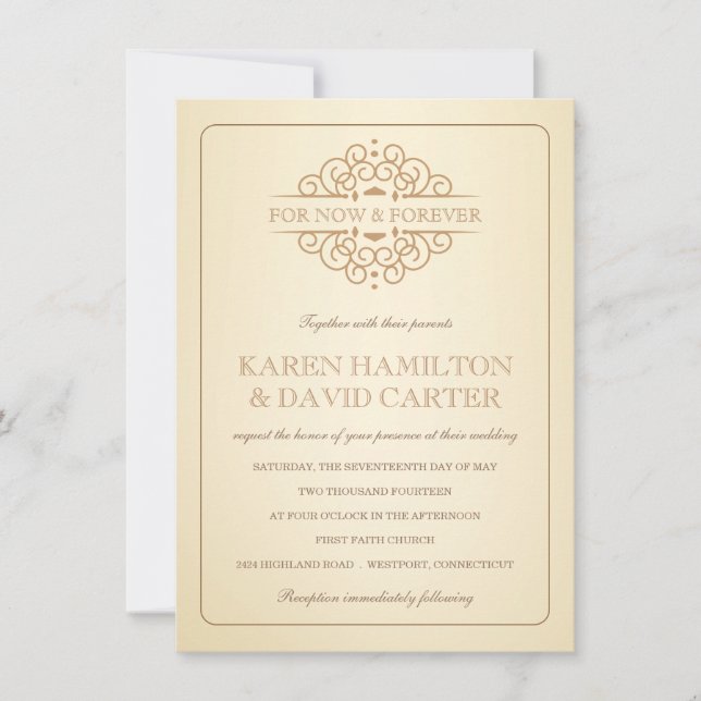 Vintage Victorian Formal Wedding Invitations (Front)