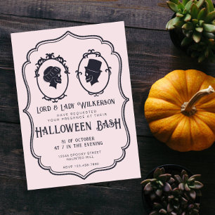 Vintage Victorian Frame Skull Halloween Bash Invitation