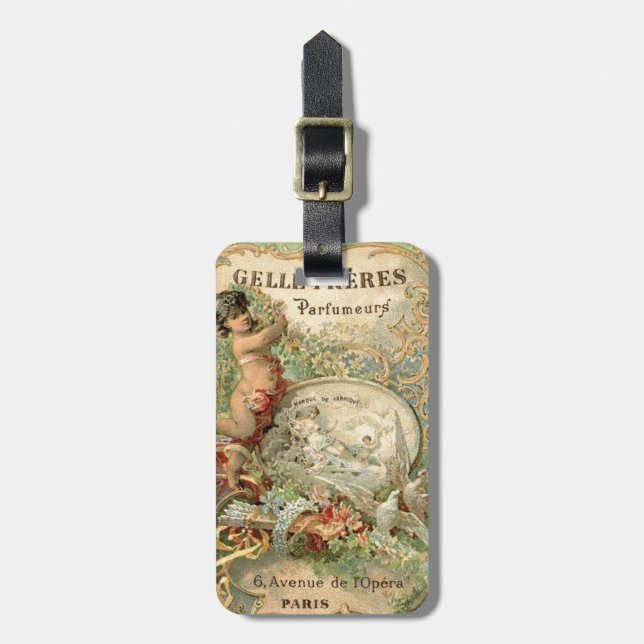 Vintage/Victorian French Label Luggage Tag (Front Vertical)