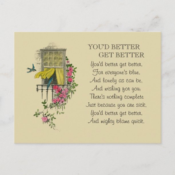 Vintage Victorian Get Well Cards Well Wishes Cards Templates
