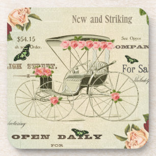 Vintage victorian girly coasters w/ flowers