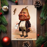 Vintage Victorian Grumpy Pear Head Christmas Card<br><div class="desc">Vintage grumpy pear head Christmas card.  Custom restored,  high quality vintage image. Typical odd Victorian humour.</div>