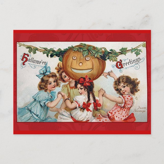 Vintage Victorian Halloween Greetings Cards (Front)