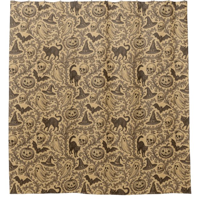 Vintage Victorian Halloween pattern with ghosts  (Front)