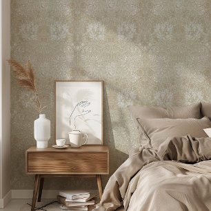 Vintage Victorian Honeysuckle William Morris Style Wallpaper