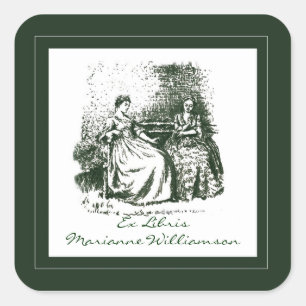 Vintage Victorian Illustration Book Plate Sticker