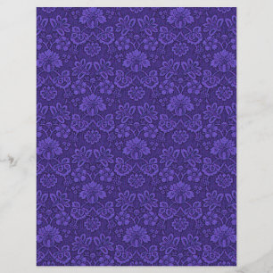 Vintage Victorian Indigo Damask Paisley Floral