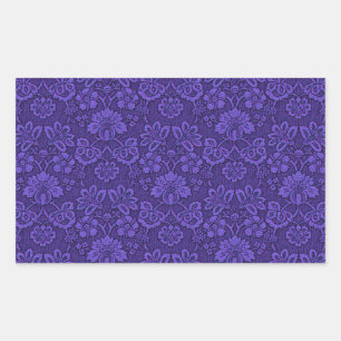 Vintage Victorian Indigo Damask Paisley Floral Sticker