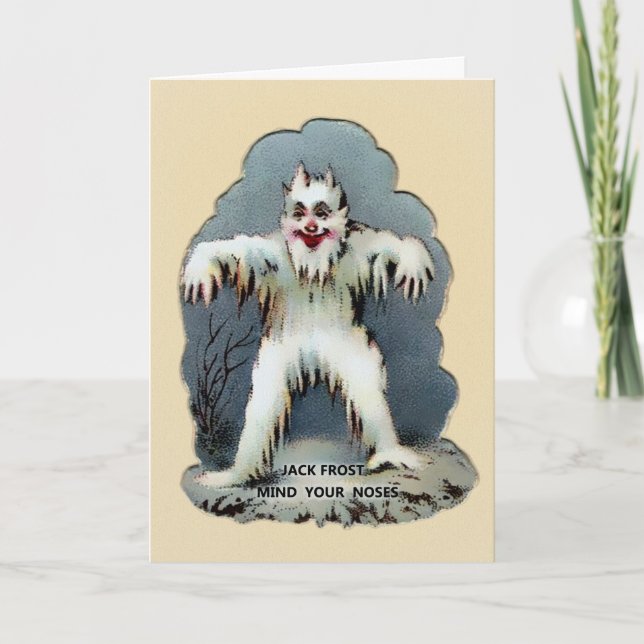Vintage Victorian Jack Frost Christmas Card (Front)