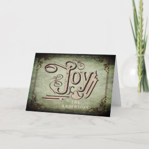 Vintage Victorian Joy Holiday Card