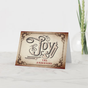 Vintage Victorian Joy Holiday Card