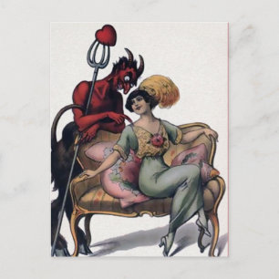 Vintage Victorian Krampus Devil Postcard