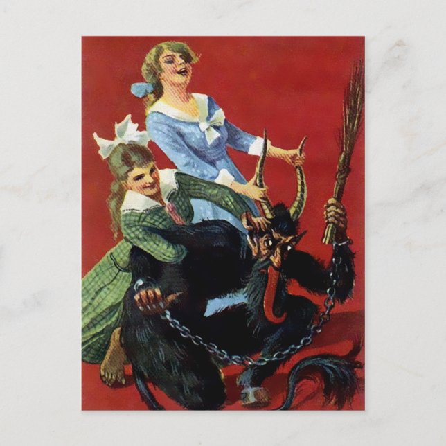 Vintage Victorian Krampus Postcard (Front)