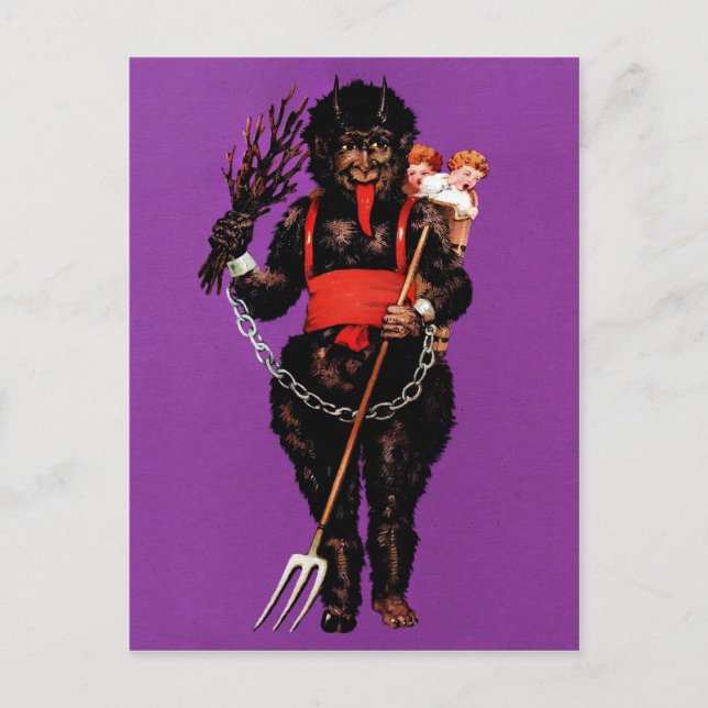 Vintage Victorian Krampus Postcard (Front)