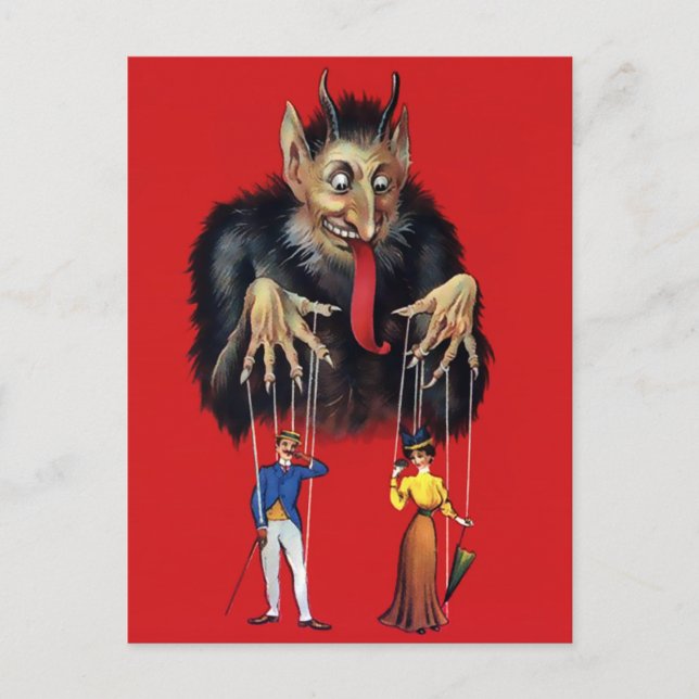 Vintage Victorian Krampus Postcard (Front)