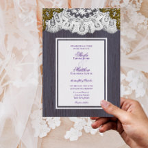 Vintage Victorian Lace and Dusty Purple Barnwood