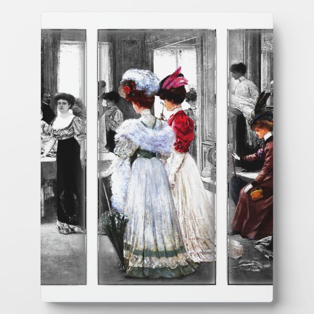 vintage victorian ladies plaque (Front)