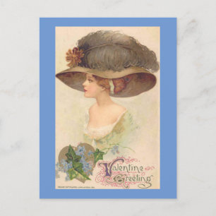 Vintage Victorian Ladly Valentne Postcard
