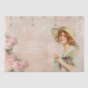 Vintage Victorian Lady Decoupage Tissue Paper