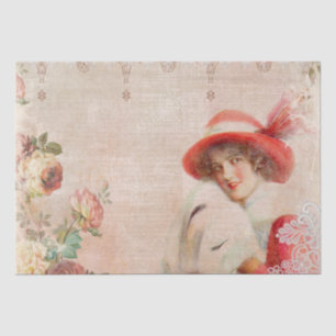 Vintage Victorian Lady Decoupage Tissue Paper