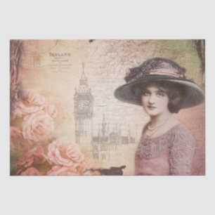 Vintage Victorian Lady Decoupage Tissue Paper