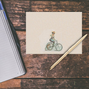 Vintage Victorian Lady Dog Bicycle Post-it Notes