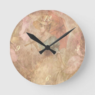 Vintage Victorian Lady Print Clock
