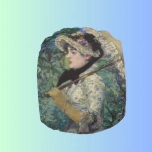 Vintage Victorian Lady Umbrella Decoupage Pillow