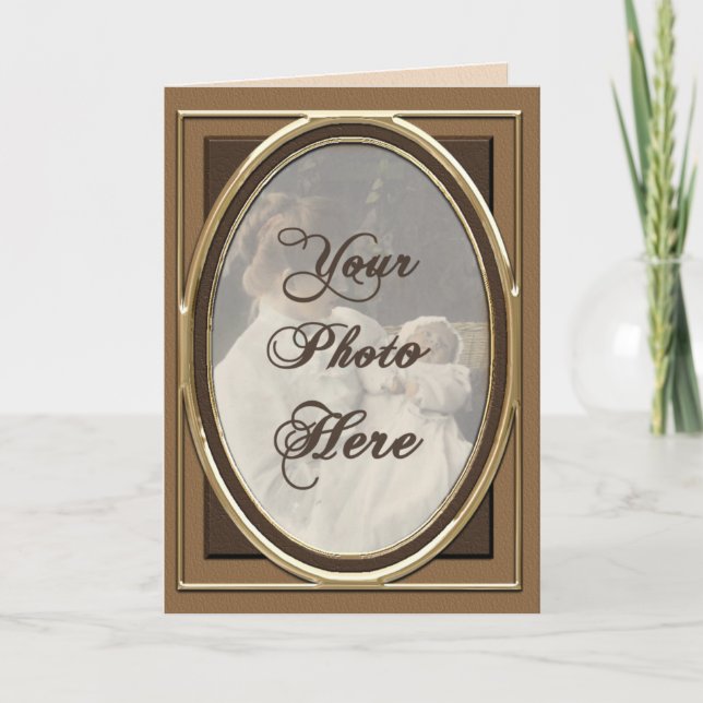 Vintage Victorian Leather Photo Frame Card (Front)