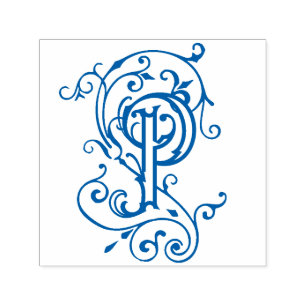 Vintage Victorian Letter P Monogram Initial Self-inking Stamp