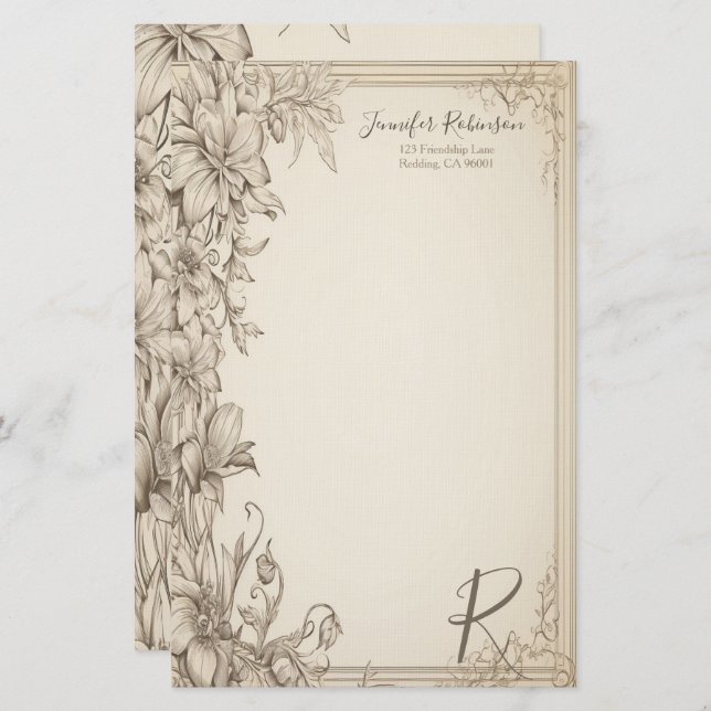 Vintage Victorian Look Stationery (Front/Back)
