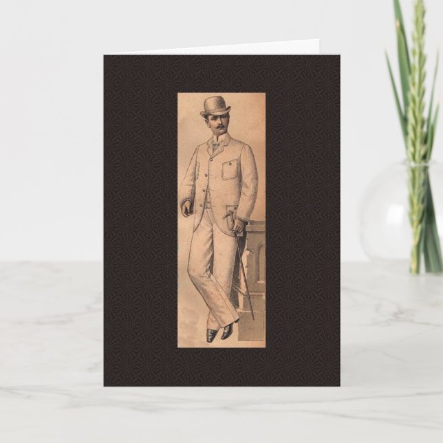 Vintage Victorian Man Card (Front)