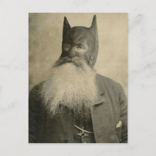Vintage Victorian Man Wearing a Mask with Ears Postcard